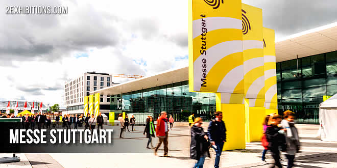 Messe Stuttgart is a convention center next to Stuttgart Airport, 12 km south of Stuttgart, Germany