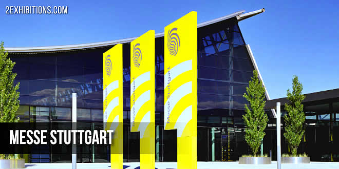 Messe Stuttgart is a convention center next to Stuttgart Airport, 12 km south of Stuttgart, Germany