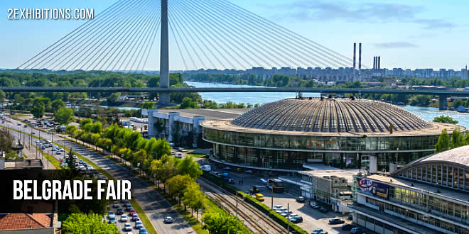 Belgrade Fair is a large complex of three large domes and a dozen smaller halls which is a venue for major trade fairs in Belgrade