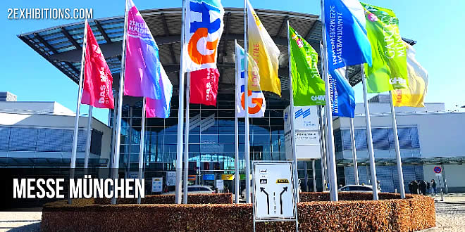 The exhibition center was built on the northern half of the former Munich-Riem airport