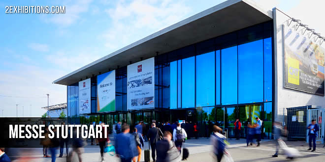 Messe Stuttgart is a convention center next to Stuttgart Airport, 12 km south of Stuttgart, Germany